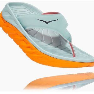 Hoka Sz 7 Men's Women’s 9 Blue Orange One One Ora Recovery Flip Flop Shoes